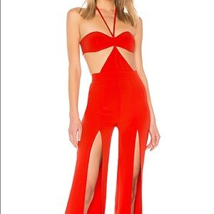 Michael Costello Red Jumpsuit